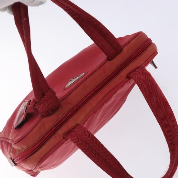 PRADA Hand Bag Nylon Red Silver - Picture 6 of 13